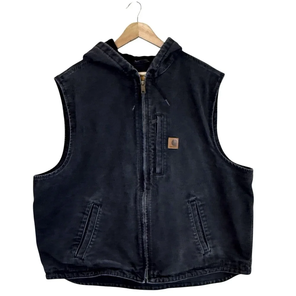 Carhartt Knoxville Fleece Lined Hooded Vest Work XXL 2XL Black Outdoor 101697001